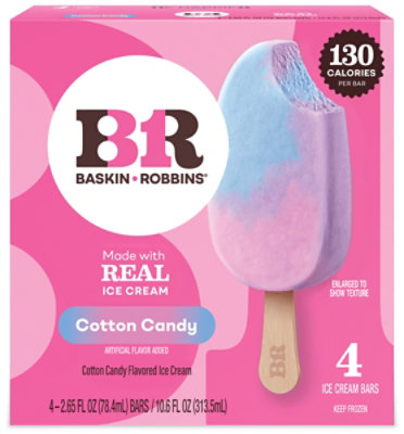 Baskin Robbins Cotton Candy Ice Cream Bars 4-2.65 Fz - 4-2.65FZ - Image 1