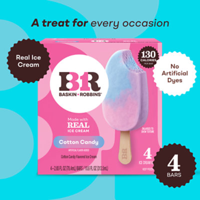 Baskin Robbins Cotton Candy Ice Cream Bars 4-2.65 Fz - 4-2.65FZ - Image 4