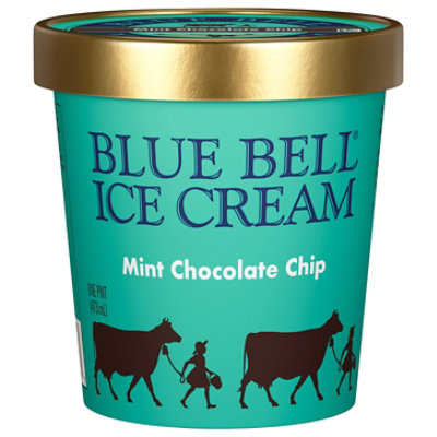 Blue Bell Mint Chocolate Chip Ice Cream - 1 Pint - 1 PT - Image 1