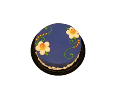 Blue And Yellow Flowers Cake - Image 1