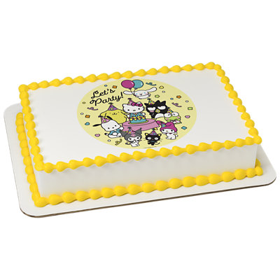 Hello Kitty® Let's Party Image Photo Cake - Image 1