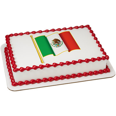 Mexican Flag Image Photo Cake - Image 1