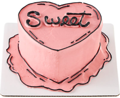 Overjoyed Pop Art Sweet Heart Shaped Cake - Image 1
