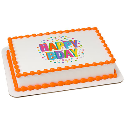 HAPPY BDAY Cake Image Photo Cake - Image 1