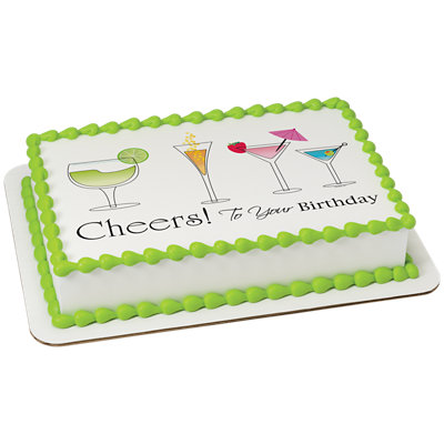 Birthday Cheers Image Photo Cake - Image 1