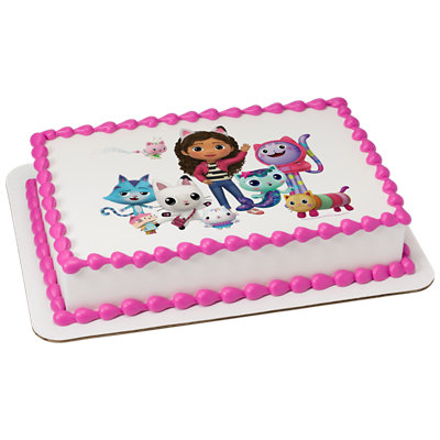 Dreamworks Gabby's Dollhouse Image Photo Cake - Image 1