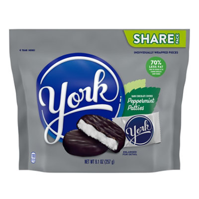 York Dark Chocolate Peppermint Patties Candy Share Pack - 9.1 Oz - Image 1