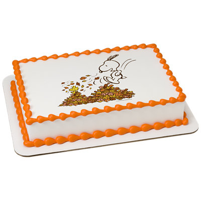 Peanuts® Happy Fall Image Photo Cake - Image 1