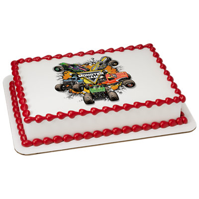Monster Jam® Monster Trucks Image Photo Cake - Image 1
