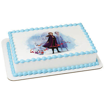 Disney Frozen II Elsa Anna And Olaf Image Photo Cake - Image 1