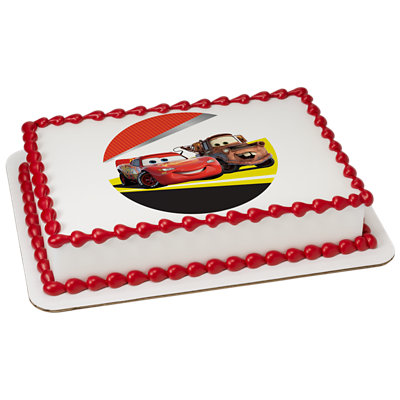 Disney And Pixar's Cars Lightning Mcqueen & Mater Image Photo Cake - Image 1