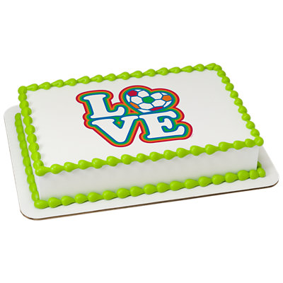 Soccer Love Image Photo Cake - Image 1