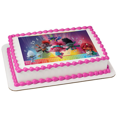 Dreamworks Trolls World Tour Great Vibes! Image Photo Cake - Image 1