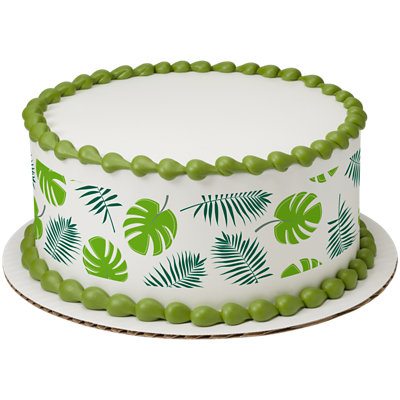 Tropical Leaves Strip Photo Cake - Image 1
