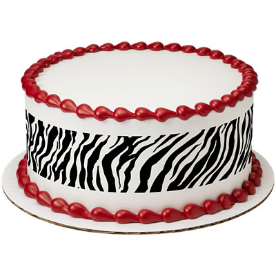 Safari Print Zebra Strip Photo Cake - Image 1