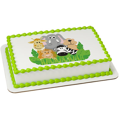 Jungle Animals Image Photo Cake - Image 1