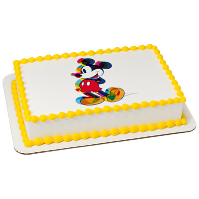 Mickey Mouse One Of A Kind Colorful Image Photo Cake - Image 1