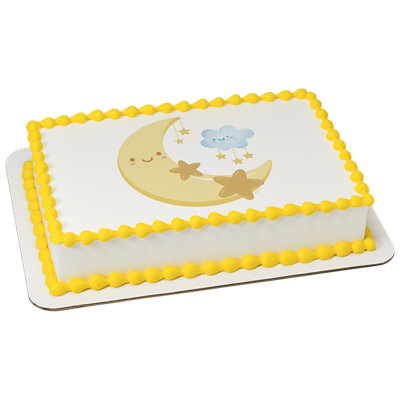 Lullaby Moon And Cloud Image Photo Cake - Image 1