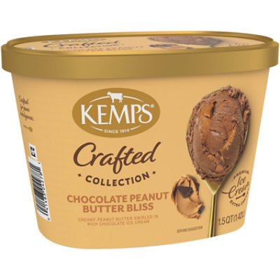 Kemps Crafted Collection Chocolate Peanut Butter Bliss Ice Cream, 1.5 Quart - 1.5 QT - Image 4