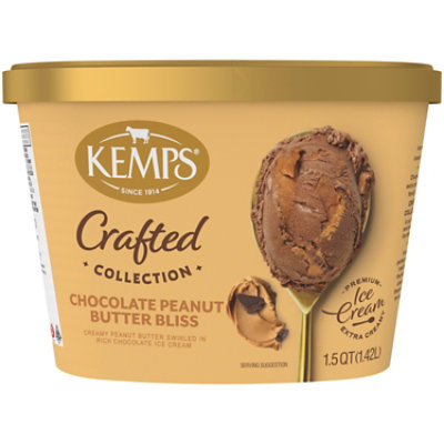 Kemps Crafted Collection Chocolate Peanut Butter Bliss Ice Cream, 1.5 Quart - 1.5 QT - Image 3