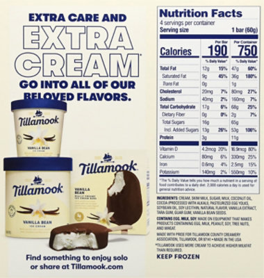 Tillamook Vanilla Bean Ice Cream Bars 4 Count 12 Fz Individually Wrapped 4-3 Fz - 4-3 FZ - Image 7
