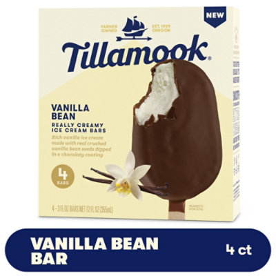 Tillamook Vanilla Bean Ice Cream Bars 4 Count 12 Fz Individually Wrapped 4-3 Fz - 4-3 FZ - Image 1