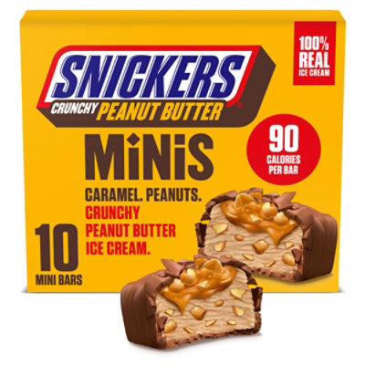 Snickers Minis Crunchy Peanut Butter Ice Cream Bar Pack - 9.5 Oz