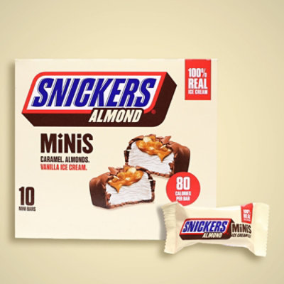 Snickers Minis Caramel Almond and Vanilla Ice Cream Bar Pack - 9.5 Oz - Image 4