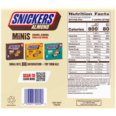Snickers Minis Caramel Almond and Vanilla Ice Cream Bar Pack - 9.5 Oz - Image 8