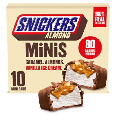 Snickers Minis Caramel Almond and Vanilla Ice Cream Bar Pack - 9.5 Oz - Image 1
