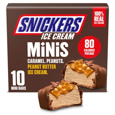 Snickers Minis Caramel Peanut Butter Ice Cream Bar Pack - 9.5 Oz