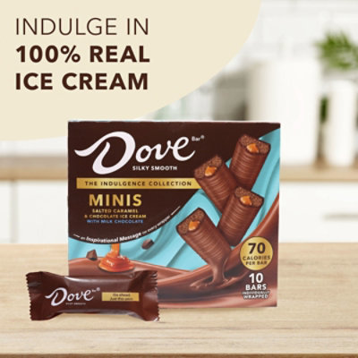 Dove Minis Salted Caramel and Chocolate With Milk Chocolate Ice Cream Bar Pack - 6.5 Oz - Image 4