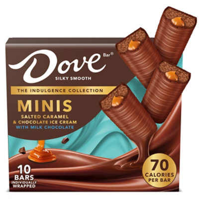Dove Minis Salted Caramel and Chocolate With Milk Chocolate Ice Cream Bar Pack - 6.5 Oz - Image 1