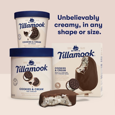 Tillamook Cookies & Cream Ice Cream Bars, 4 Count, 12 Fz, Individually Wrapped - 4-3 FZ - Image 3