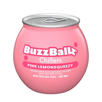 Buzzballz Chillers Pink Lemon Squeezy 187ml Wine - 187 ML - Image 1