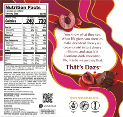Haagen Dark Chocolate Cherry Bar - 9 FZ - Image 5