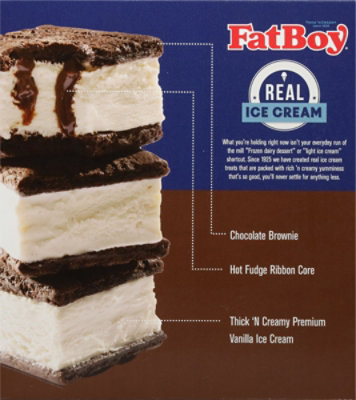 Fatboy Hot Fudge Brownie Ice Cream Sandwich 4 Count  , 4-4 Fz - 4-4 FZ - Image 6