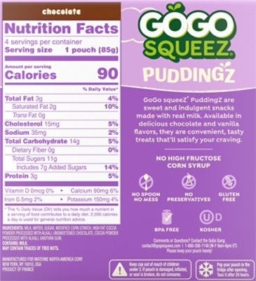 Gogosqueez Puddinz Chocolate 4ct - 4-3 OZ - Image 5