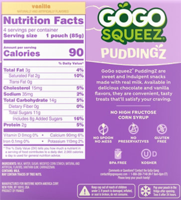 Gogosqueez Puddinz Vanilla 4ct - 4-3 OZ - Image 5