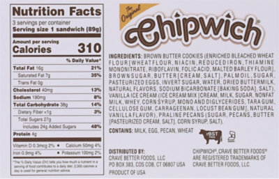 Chipwich Brown Butter Pecan    12.75 Fz - 12.75 FZ - Image 5