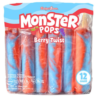 Budget Saver Berry Twist Monster Pops - 12 Count - Image 1