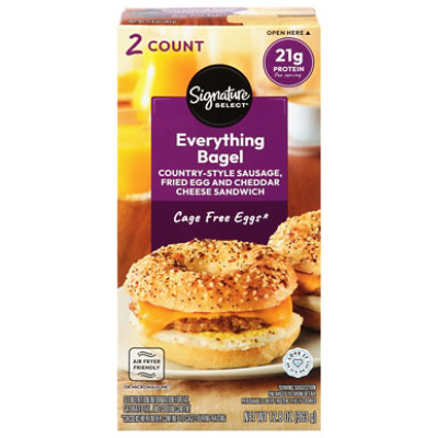 Signature Select Bagel Sandwich Sasuge Egg Cdr Everything 12.8oz - 12.8 OZ - Image 2