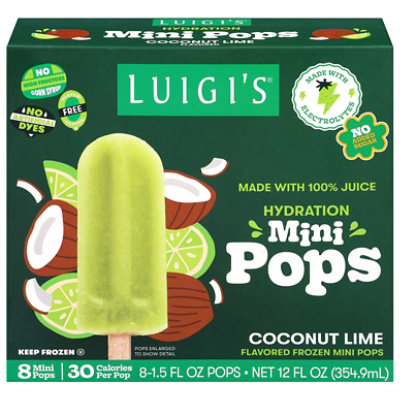 Luigi's Water Ice Sticks Coconut Lime, 8 Count, 12 Fz - 12 FZ - Image 1