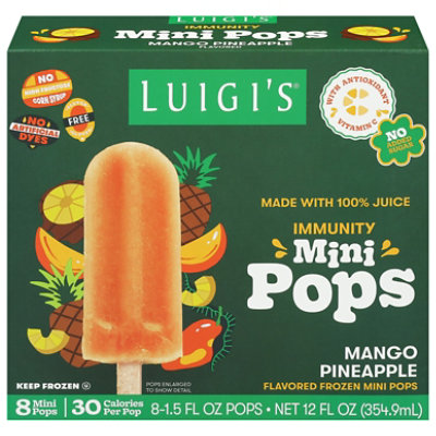 Luigi's Water Ice Sticks Pineapple Mango, 8 Count, 12 Fz - 12 FZ - Image 2