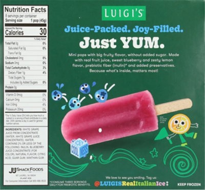 Luigi's Water Ice Sticks Blueberry Lemon, 8 Count, 12 Fz - 12 FZ - Image 5