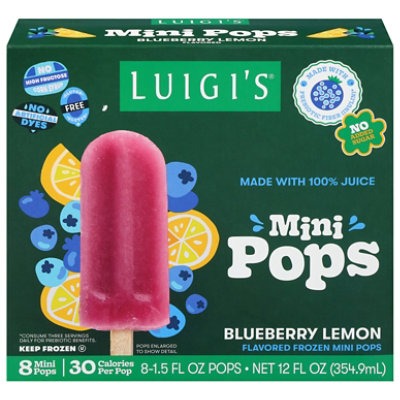 Luigi's Water Ice Sticks Blueberry Lemon, 8 Count, 12 Fz - 12 FZ - Image 1