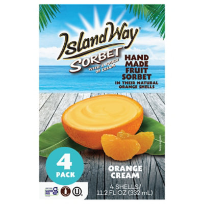 Island Way Sorbet Orange Cream In A Orange Shell, 11.2 Fz, 3 Count - 11.2 FZ - Image 1