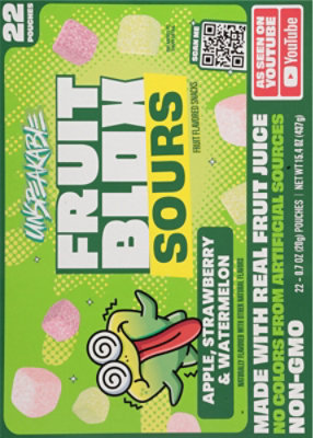 Fruitblox Snacks Fruit Sour Apple Strawberry Watermelon - 15.4 OZ - Image 5