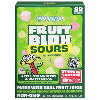 Fruitblox Snacks Fruit Sour Apple Strawberry Watermelon - 15.4 OZ - Image 1