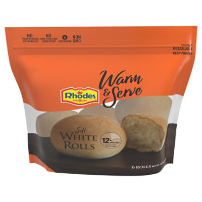 Rhodes Warm & Serve Soft White Rolls - 6 Count - Image 1